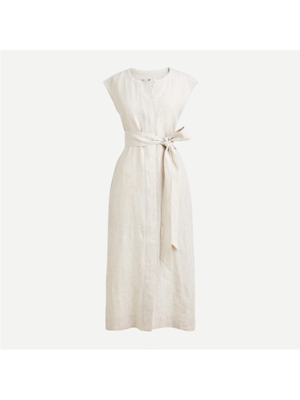 J Crew Tie Waist Linen Shirt Dress XL New Pockets Button Front Closure AP177